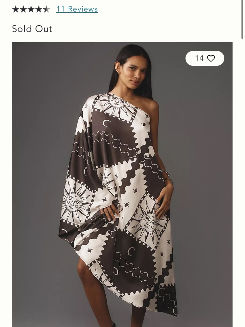 Anthropologie Tigre Indigo Celestial Moon and Sun One Size Dress